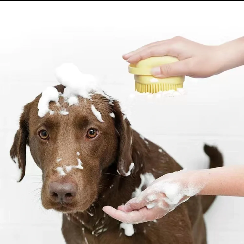 Silicone Pet Hair Brush for Dogs - Gentle Bath Comb and Scalp Massager